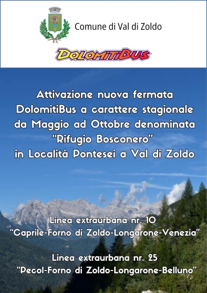Attivazione fermata stagionale Dolomitibus 